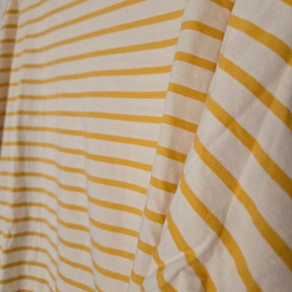 Old Navy Boatneck Yellow & White Stripe Long Sleeve Tee XXL - Picture 2 of 5